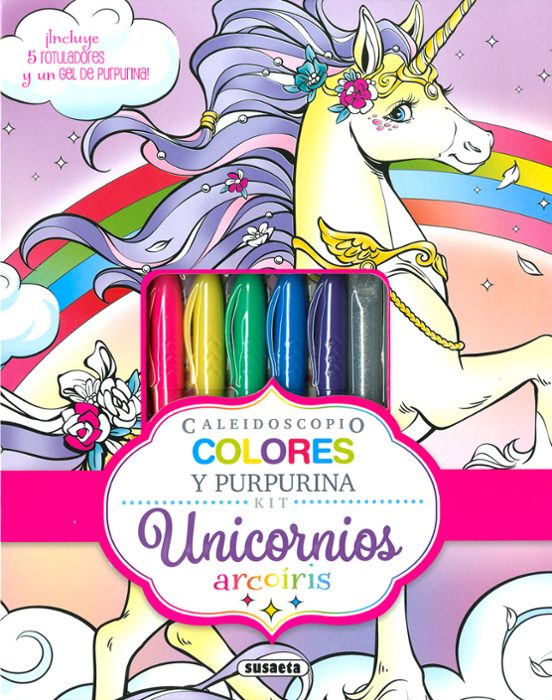 Unicornios Arcoiris. Kit Caleidoscopio Colores Y Purpurina