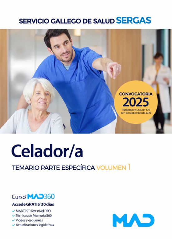 Celador/a Temario Parte Específica Volumen 1 Servicio Gallego De Salud