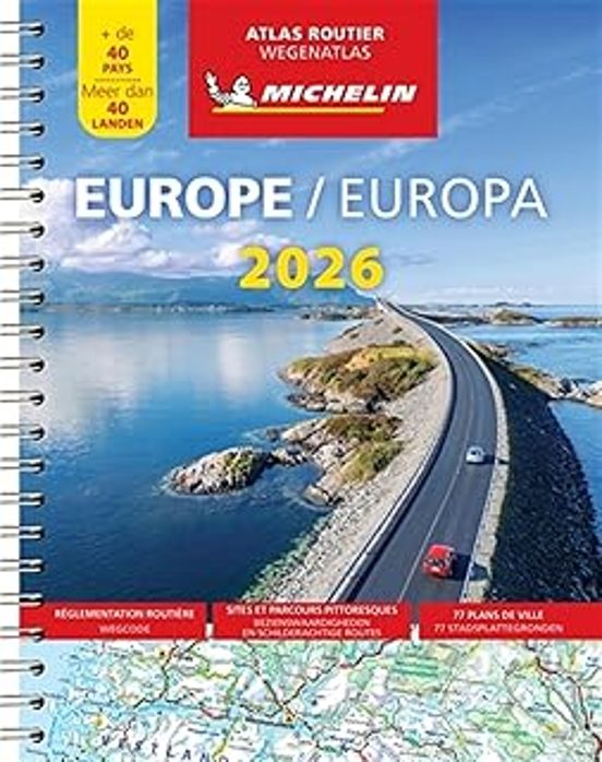 Europe 2026: Atlas Routier : + De 40 Pays Europa 2026: Wegenatlas: Mee