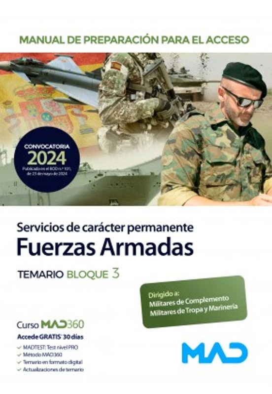 Preparación Para Acceso A Una Relación De Servicios De Carácter Permanente En Las Fuerzas Armadas. Temario Bloque 3