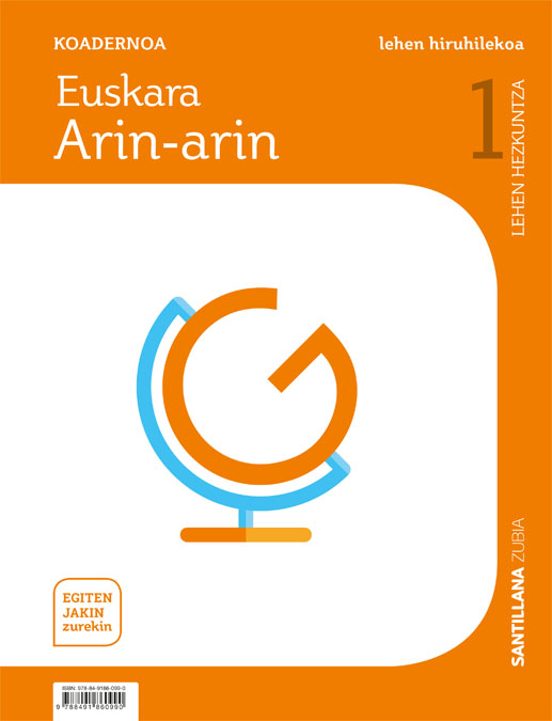 Koadernoa Euskara Arin-arin 1 1ºlh Egiten Jakin Zurekin Euskadi 2019