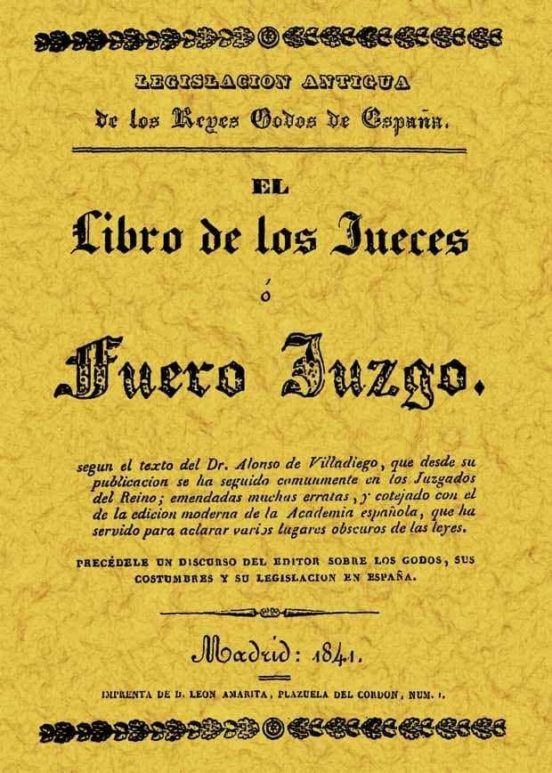El Libro De Los Jueces O Fuero Juzgo