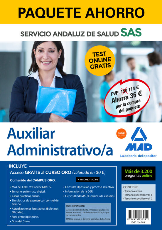 Paquete Ahorro Auxiliar Administrativo/a Del Servicio Andaluz De Salud