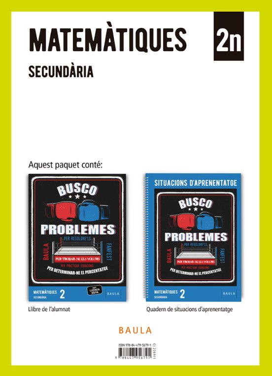 Matemàtiques 2N ESO Llibre de L Alumne + Quadern Catalunya/i