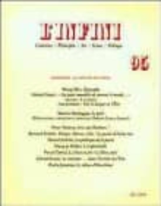 L Infini N° 95: Heiddegger: Le Danger En L Etre