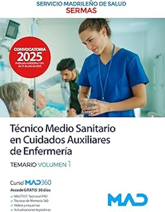Técnico En Cuidados De Auxiliares De Enfermería. Temario Vol. 1 Servic