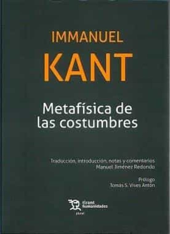 Metafísica De Las Costumbres