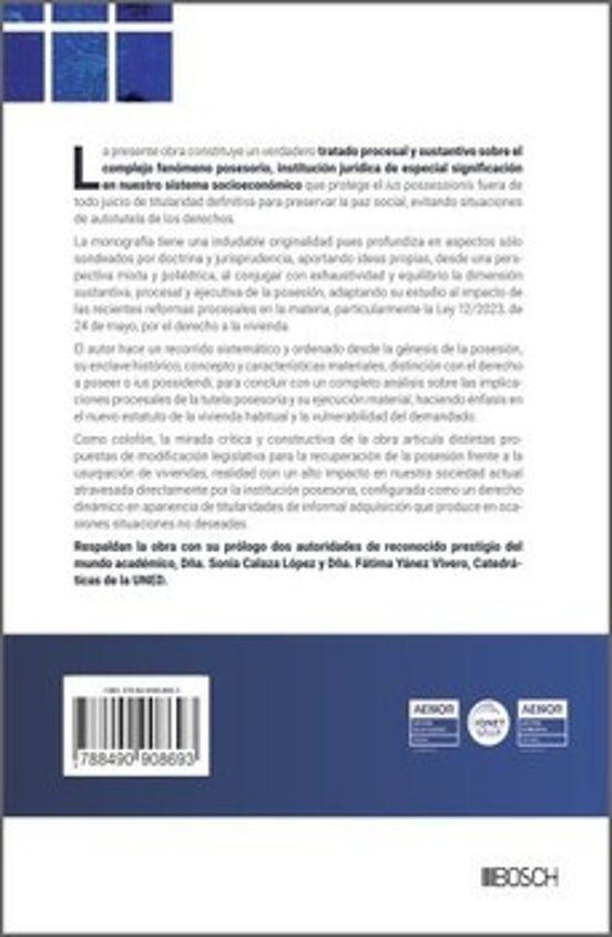 La Protección De La Posesión: Aspectos Sustantivos Procesales Y Ejecut
