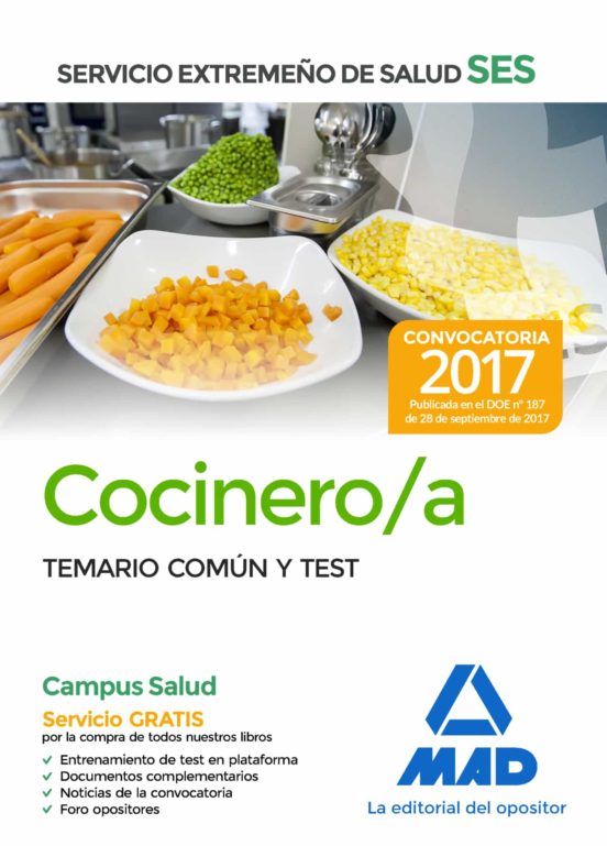 Cocinero Del Servicio Extremeño De Salud . Temario Común Y Test