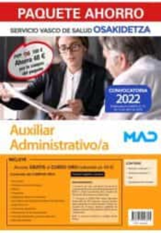 Paquete Ahorro Auxiliar Administrativo/a. Servicio Vasco De Salud