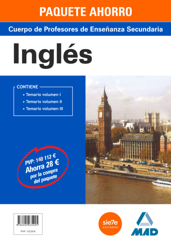 Paquete Ahorro Inglés Cuerpo De Profesores De Enseñanza Secundari A