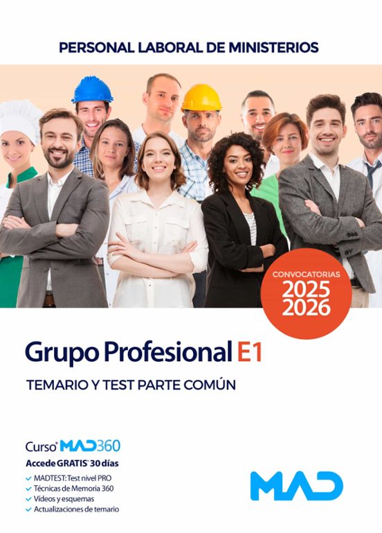 Grupo Profesional E1. Personal Laboral De Ministerios. Temario Y Test