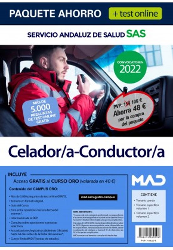 Paquete Ahorro + Test Online Celador/a-conductor/a Servicio Andaluz De