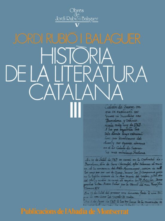 Historia De La Literatura Catalana T. V
