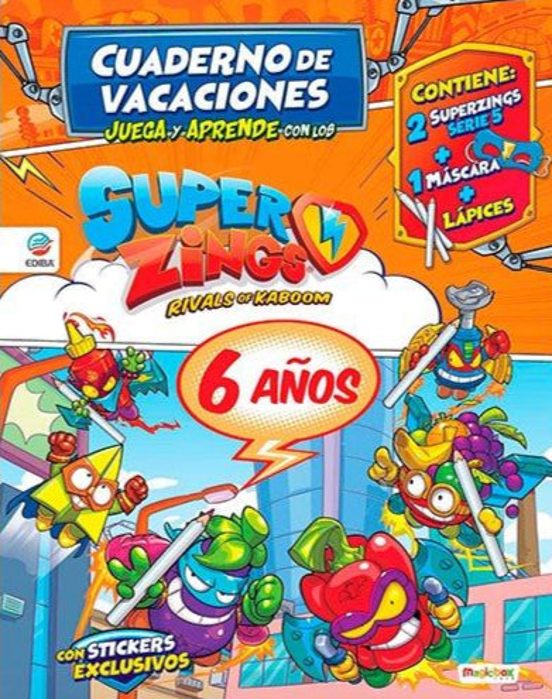 Cuaderno De Vacaciones Juega Y Aprende Con Los Superzings Para 6 Años