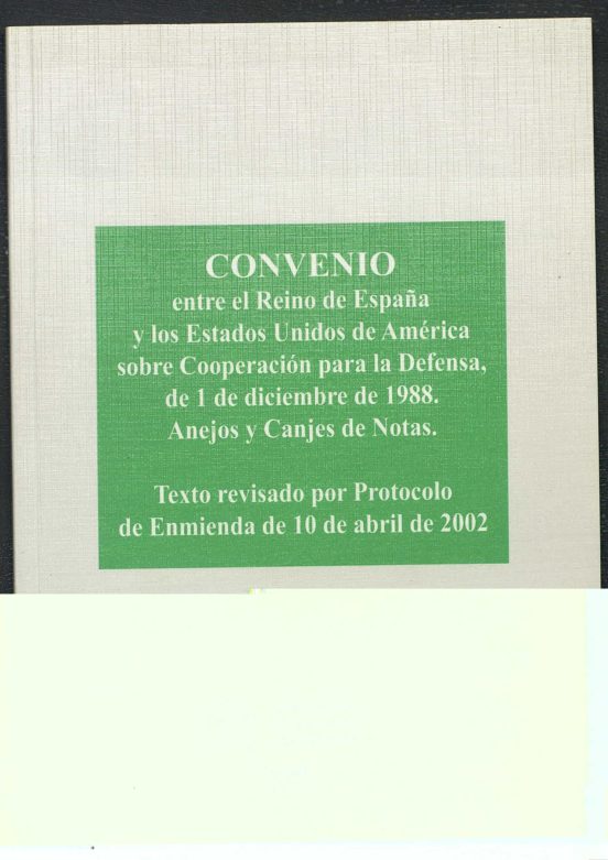 Convenio Entre El Reino De España Y Los Estados Unidos De America Sobr
