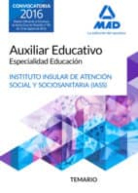 Auxiliar Educativo Especialidad Educación Del IASS-Cabildo Insular De Tenerife. Temario