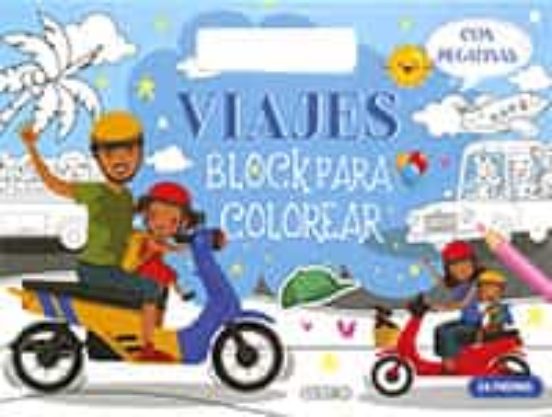 Viajes. Block Para Colorear Con Pegatinas