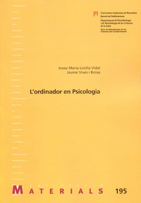 L Ordinador En Psicologia
