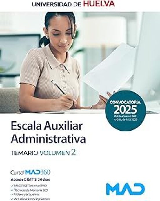 Escala Auxiliar Administrativa De La Universidad De Huelva. Temar Io V