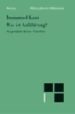 WAS IST AUFKLRUNG?: AUGEWHLTE KLEINE SCHRIFTEN de KANT, IMMANUEL 