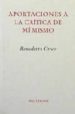 APORTACIONES A LA CRITICA DE MI MISMO de CROCE, BENEDETTO 