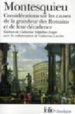 CONSIDERATIONS SUR LES CAUSES DE LA GRANDEUR DES ROMAINS ET de MONTESQUIEU 