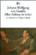 ALLER ANFANG IST HEITER de GOETHE, JOHANN WOLFGANG VON  HEINZ FRIEDRICH, BREVIER VON 