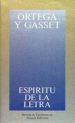 ESPIRITU DE LA LETRA de ORTEGA Y GASSET, JOSE 