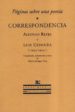 PAGINAS SOBRE UNA POESIA. CORRESPONDENCIA ALFONSO REYES Y LUIS CE RNUDA (1932-1959) de CERNUDA, LUIS  REYES, ALFONSO 