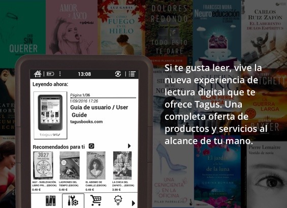 Si te gusta leer, vive la nueva experiencia de lectura digital que te ofrece Tagus. Una completa oferta de productos y servicios al alcance de tu mano. Si te gusta leer, vive la nueva experiencia de lectura digital que te ofrece Tagus. Una completa oferta de productos y servicios al alcance de tu mano.