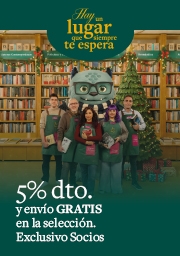 libreros y personaje Truman en la librería