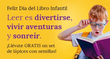 niño con gafas y libro en la mano