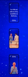 Imagen con los 3 fondos de pantalla sobre fondo azul estrellado