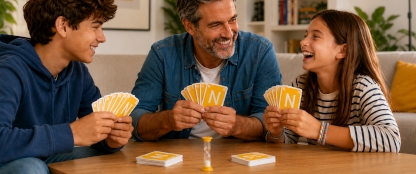 Grupo de gente jugando a un juego de mesa