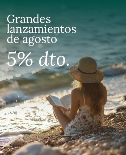 Mujer con sombrero leyendo en la playa
