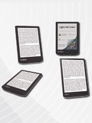Dispositivos eReader de Vivlio sobre fondo gris
