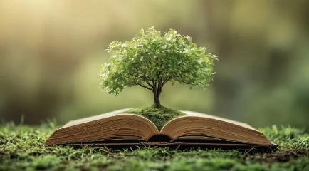 foto libro con árbol