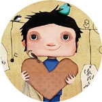 ilustración niño con pájaros en la cabeza